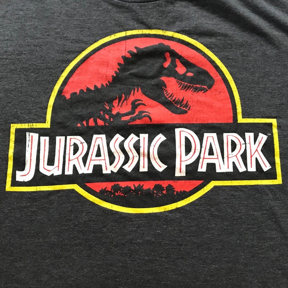 Jurassic Park Men’s T-Shirt Classic Logo Medium - Picture 3 of 5